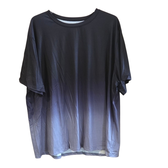 Gradient Black and Lt Blue Men's 5XL Short Sleeve Tee Shirt Jersey Type Interior - Picture 1 of 10